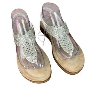 NWOT- Annie Comfort Sandals Rhinestone Embellished Sandals Size 8 1/2